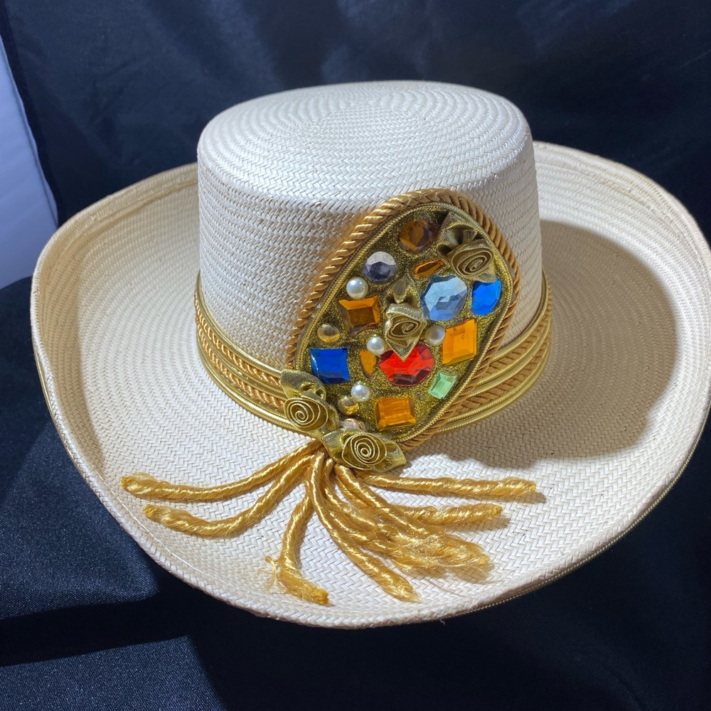 Vintage Michelle McGann by Sonni WovenHat With Gem